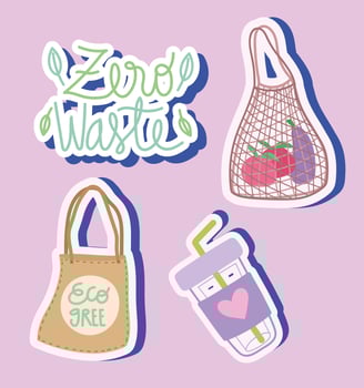 zero waste stickers vector