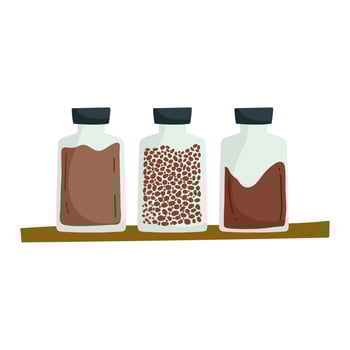 glass jars with coffee vector