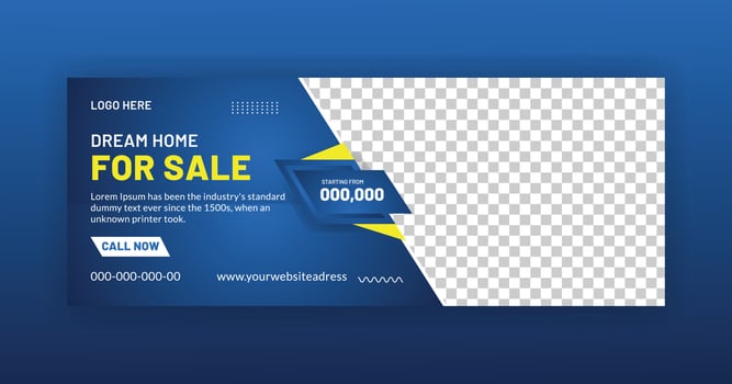 Dream home for sale real estate social media post web banner template vector