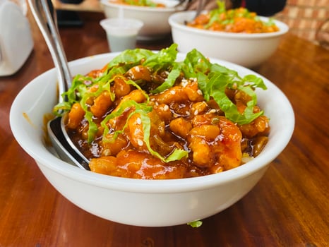 fried rice with chicken ball picture photo