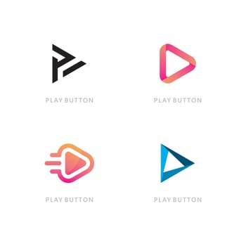 Play vector logo icon. Video icon design template. Music player