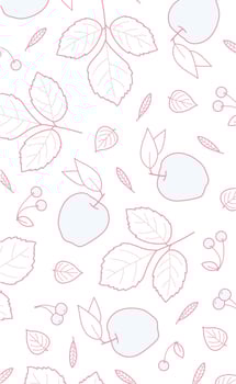 White background with many autumn foliage - Vector