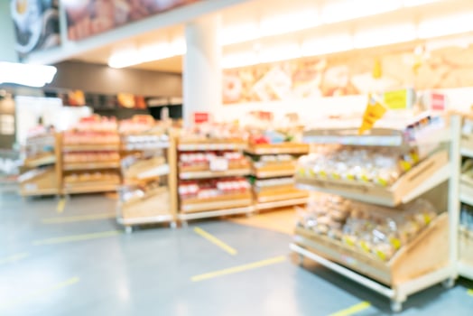Abstract blur and defocused supermarket for background photo