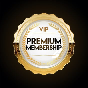 Golden badge VIP golden member retro design vector