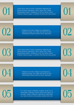 Blue paper numbered banners vector