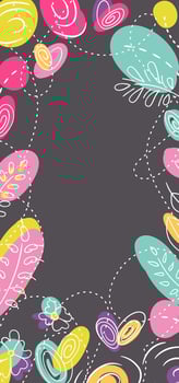 Summer millefleur floral seasonal web stories background. Flowerbed with bright neon colors. Dark background vector