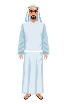 white muslim man vector
