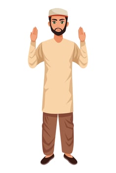 beige muslim man vector