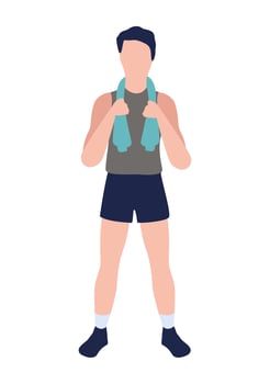 man fitness with towel vector