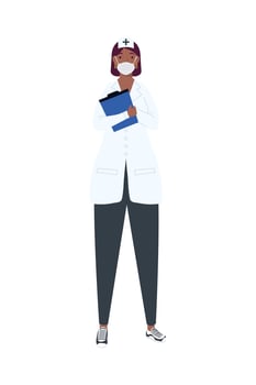 afro nurse character vector