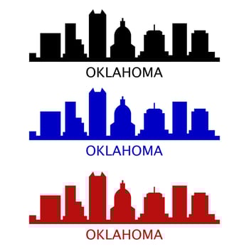 Oklahoma skyline on white background vector