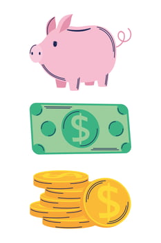 savings set icons vector