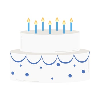 birthday sweet cake with candles vector