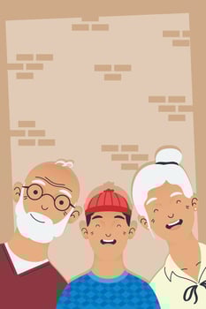 grandparents and boy vector