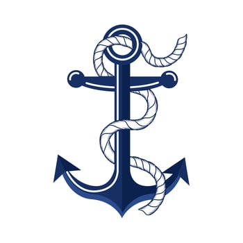 anchor with rope vector
