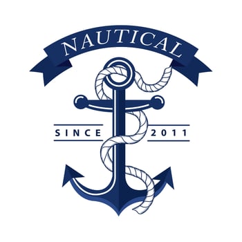 anchor nautical label vector