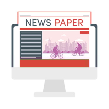 desktop with news vector