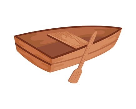 wooden boat icon vector