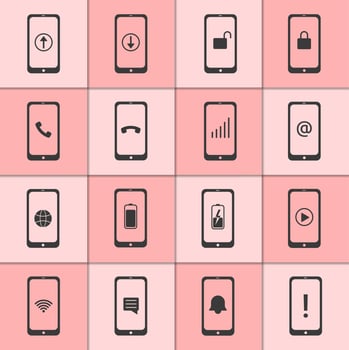 Mobile and web icons collection vector