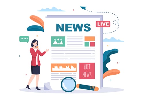 Breaking News Reporter Background Vector Illustration