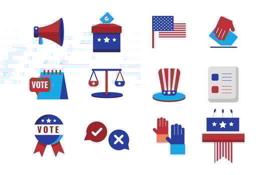 US General Election Icon Set vector