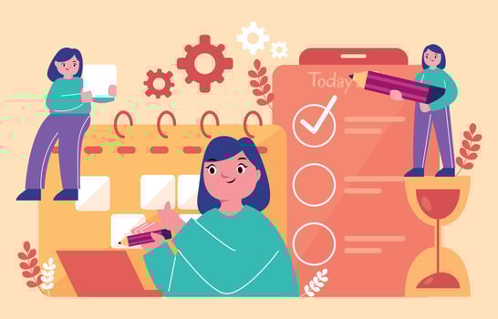 Woman Planning Schedule Concept vector