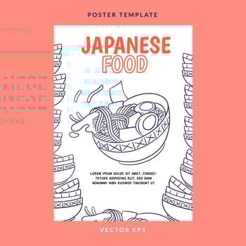 Poster of Japanese food restaurant vector