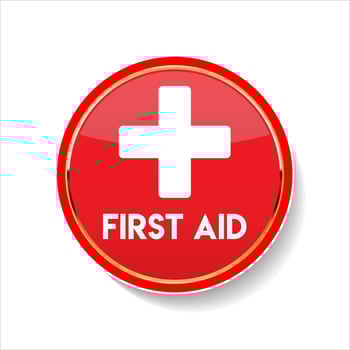 First aid website button on white background vector