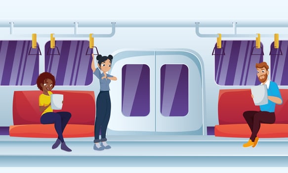 people in subway vector