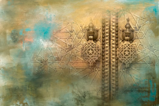 Mysterious Brass Door, Fes, Morocco photo