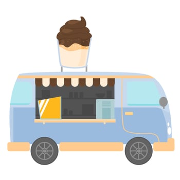 food truck dalgona coffee takeaway vector