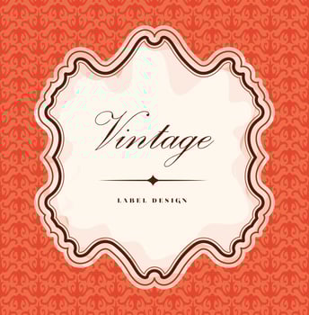 old decorative label vector