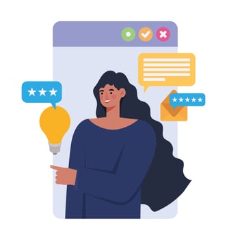 woman and ligthbulb vector