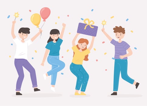 celebrating young people vector