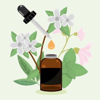 dropper bottle flowers vector