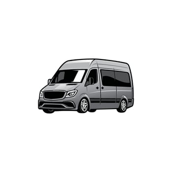 travel van car - delivery car - camper van vector isolated