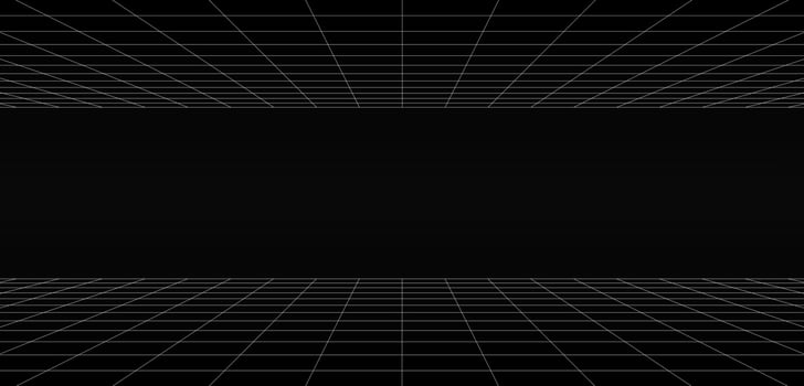 Empty futuristic digital horizontal gap grey-black background with white grid space line color surface vector