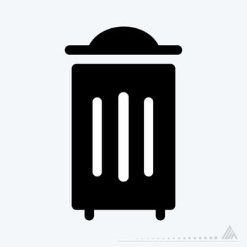 Vector Graphic of Rubbish Bin - Black Style