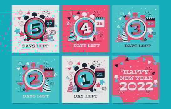 New Year Countdown Social Media vector