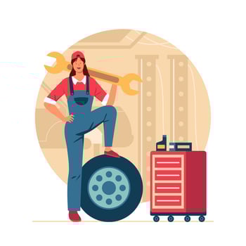 Woman Mechanic Concept vector
