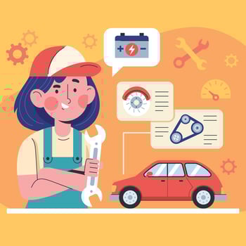 Woman as Mechanic Worker vector