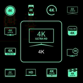 High resolution tv, movie related icons vector