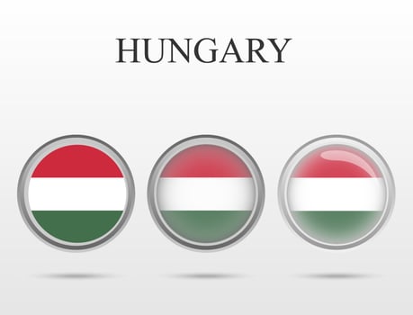 Flag of Hungary in the form of a circle vector