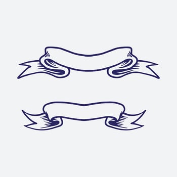 Set ribbons drawing vector