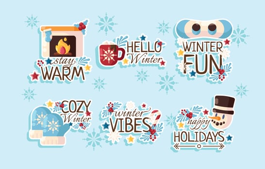 Winter Festifity Sticker vector
