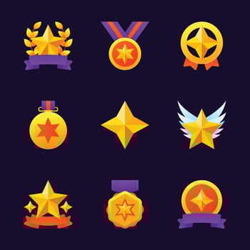 Stars Icon Awards And Ribbons vector