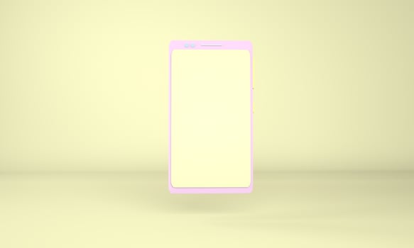 Smartphone mockup with blank screen. 3D Render photo