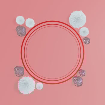 Floral frames. Floral wreath. Unique decoration for greeting card, wedding invitation, save the date. Space for your text. 3d. photo