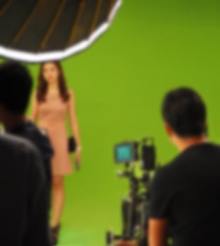 Blurry images of making TV commercial movie video photo