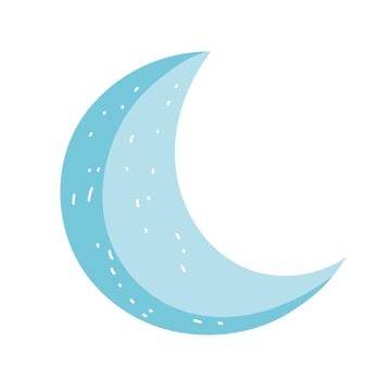 half moon cartoon vector